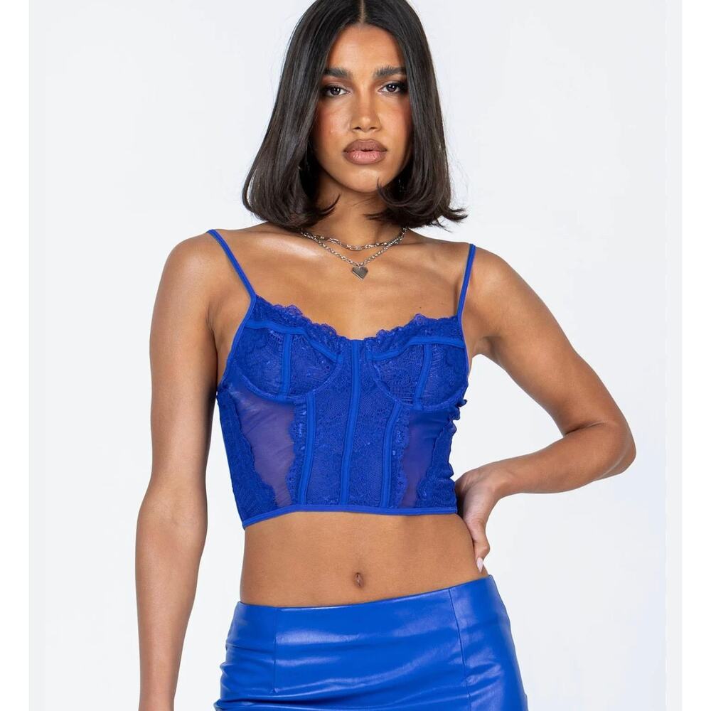 Princess Polly Brentwood corset top blue
